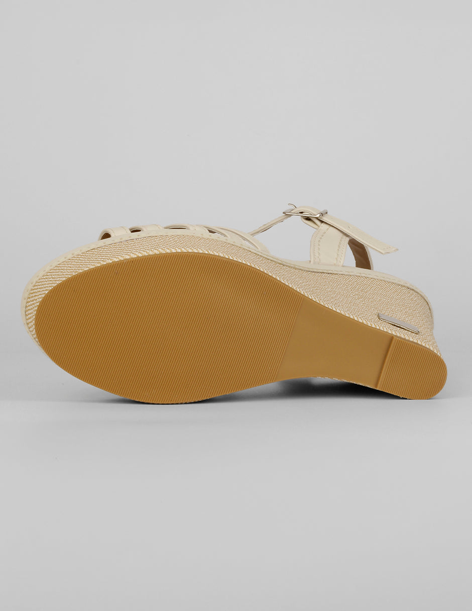 Sandalias con plataforma Naia en Piel vegana – Latte