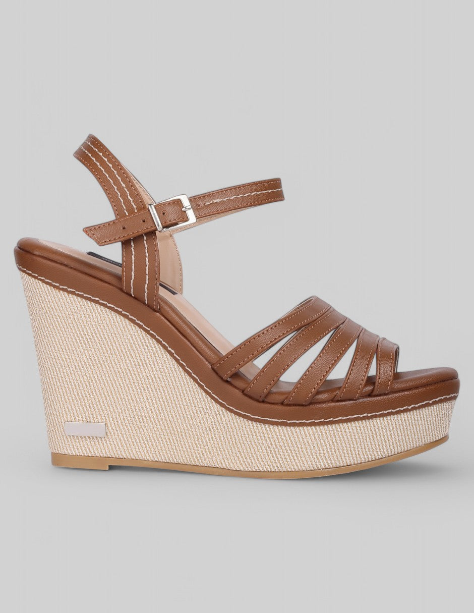 Sandalias con plataforma Classy en Piel vegana - Café