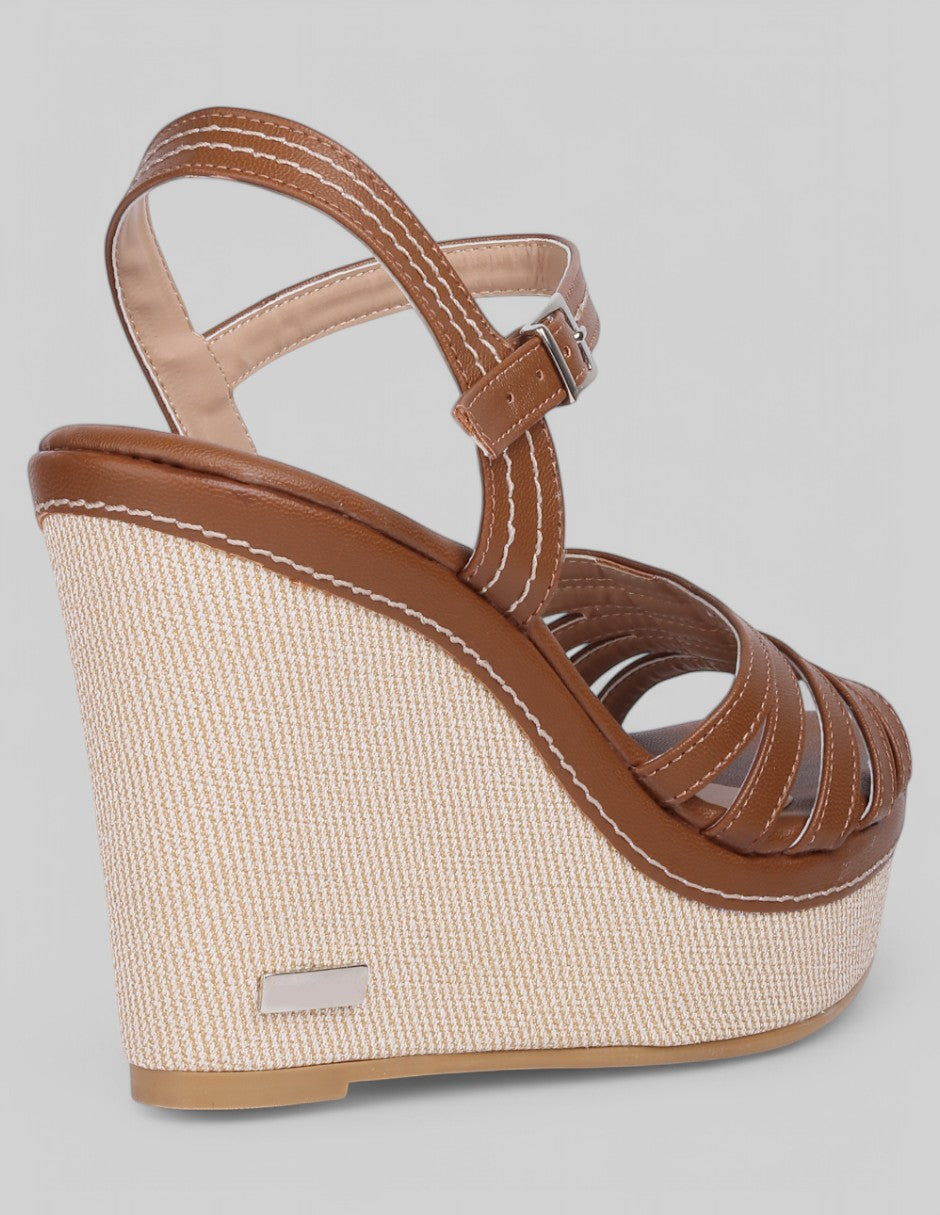 Sandalias con plataforma Classy en Piel vegana - Café