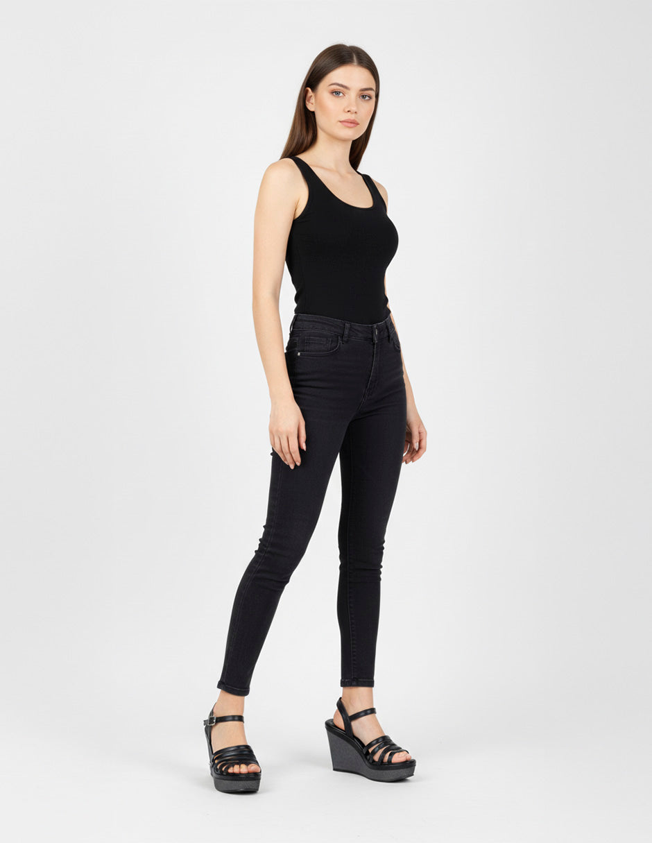 Sandalias con plataforma Naia en Piel vegana – Negro