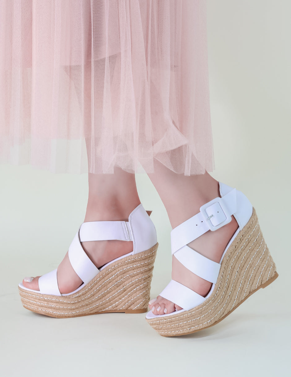 Sandalias con plataforma Daril en Piel vegana - Blanco