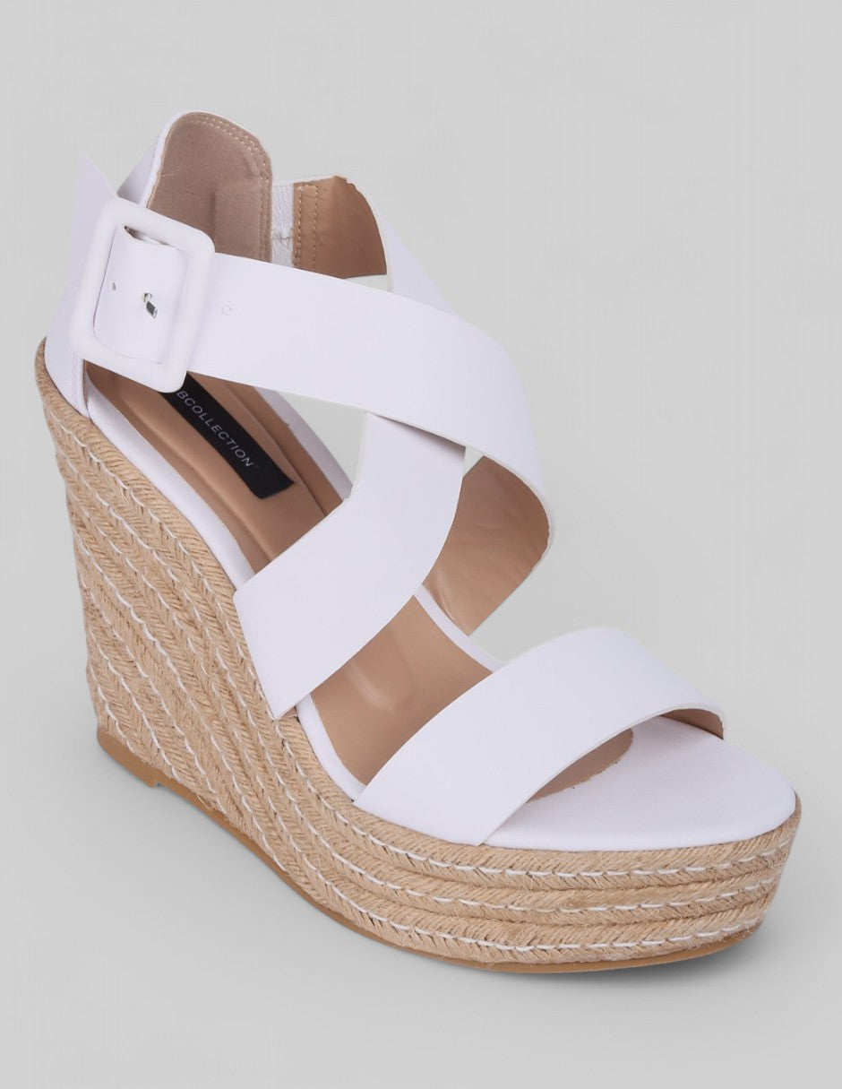 Sandalias con plataforma Exterior Piel vegana Color Blanco Para Mujer De RBCOLLECTION
