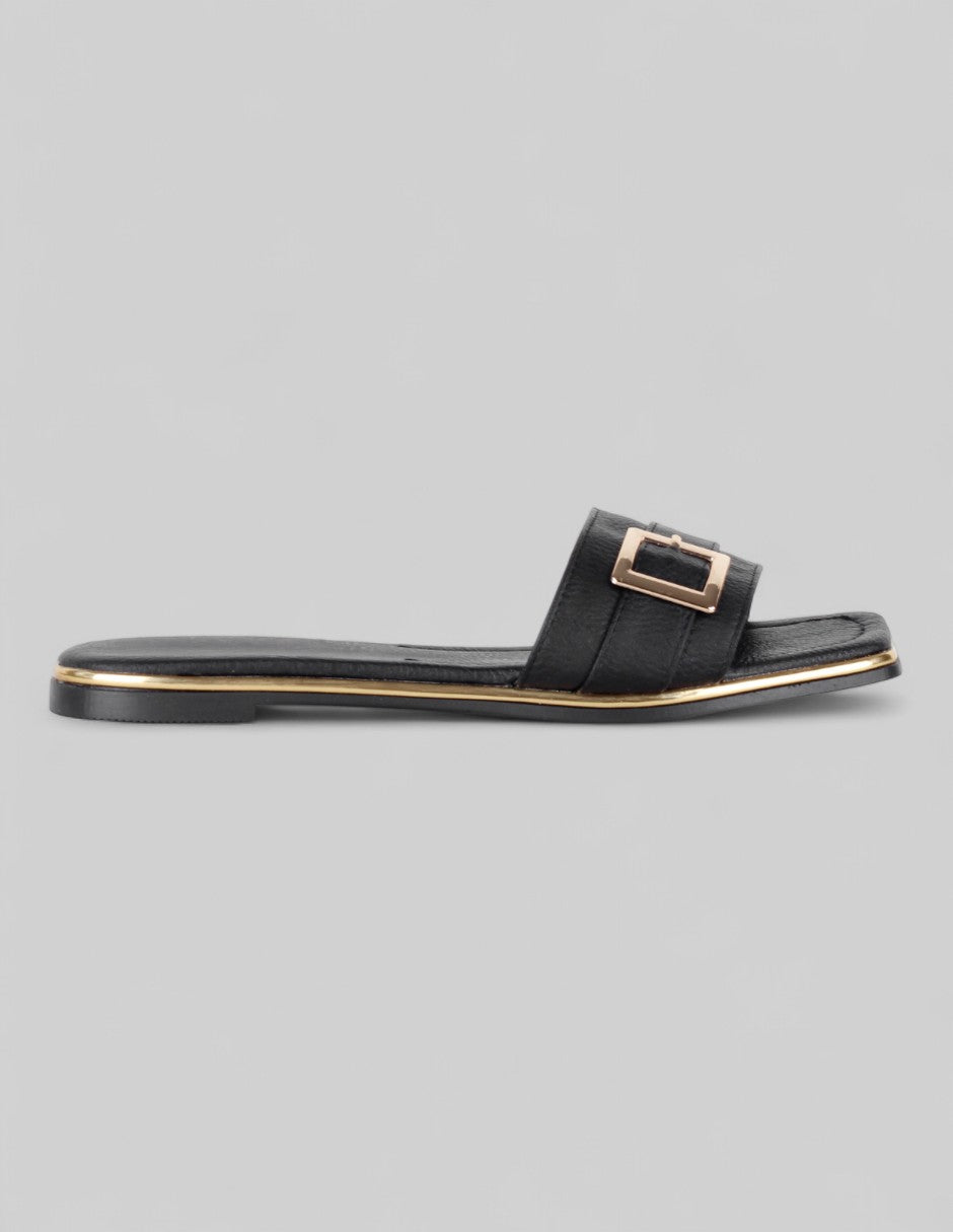 Sandalias de piso Ave en Piel vegana – Negro