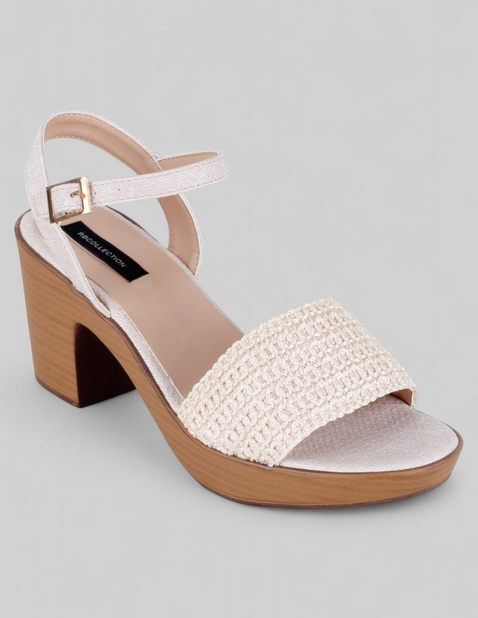 Sandalia con tacón Classy en Sintético – Beige