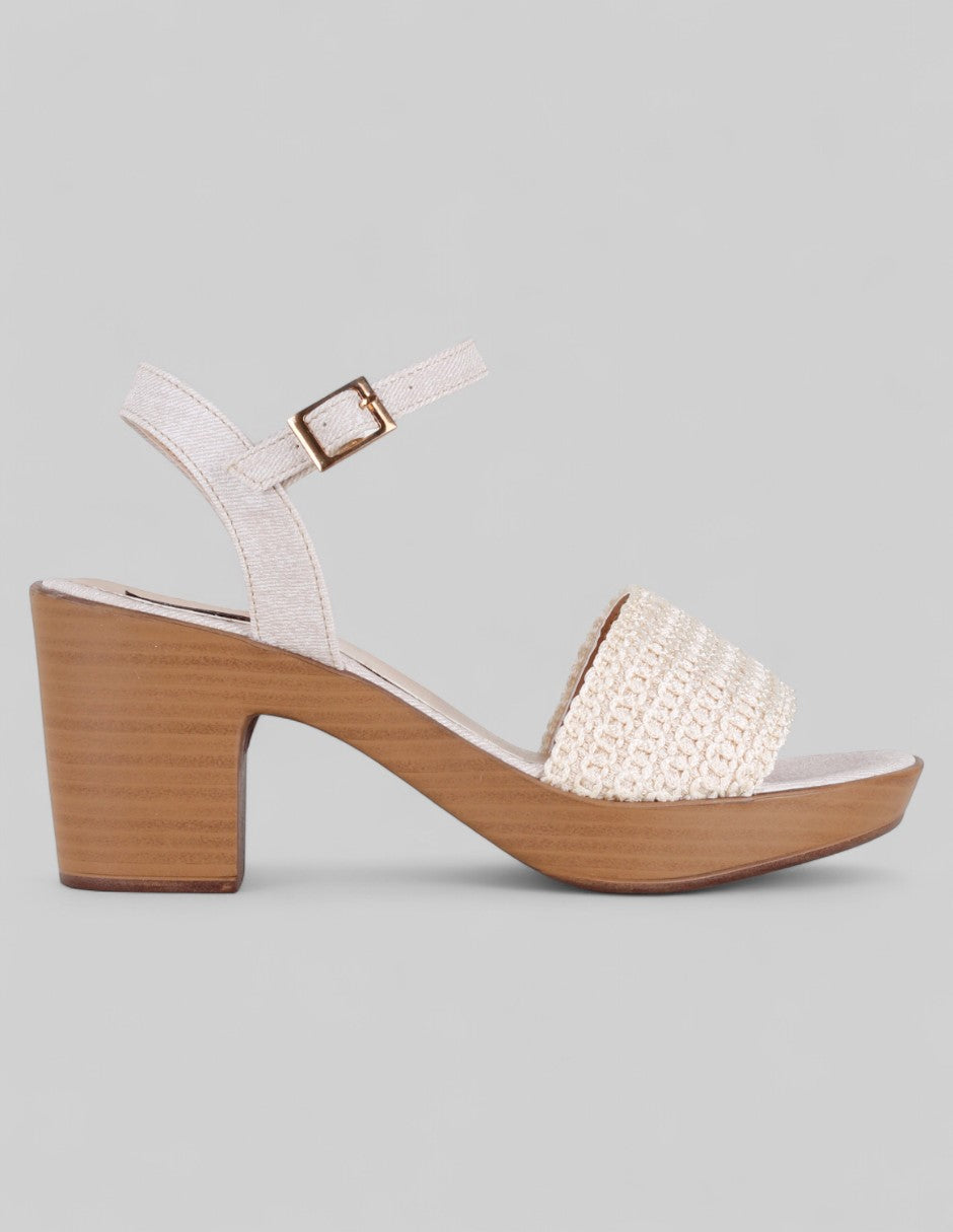 Sandalia con tacón Classy en Sintético – Beige