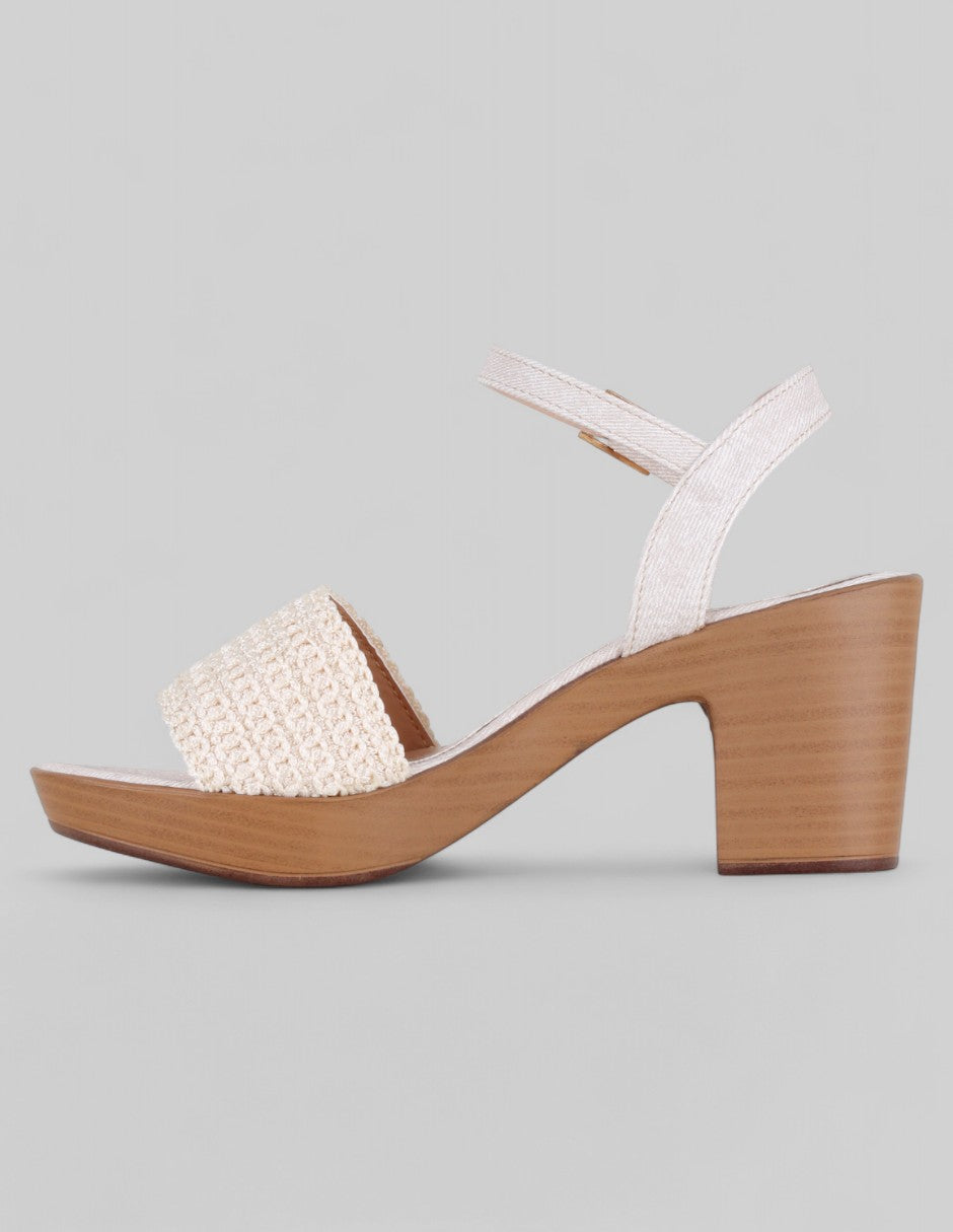 Sandalia con tacón Classy en Sintético – Beige