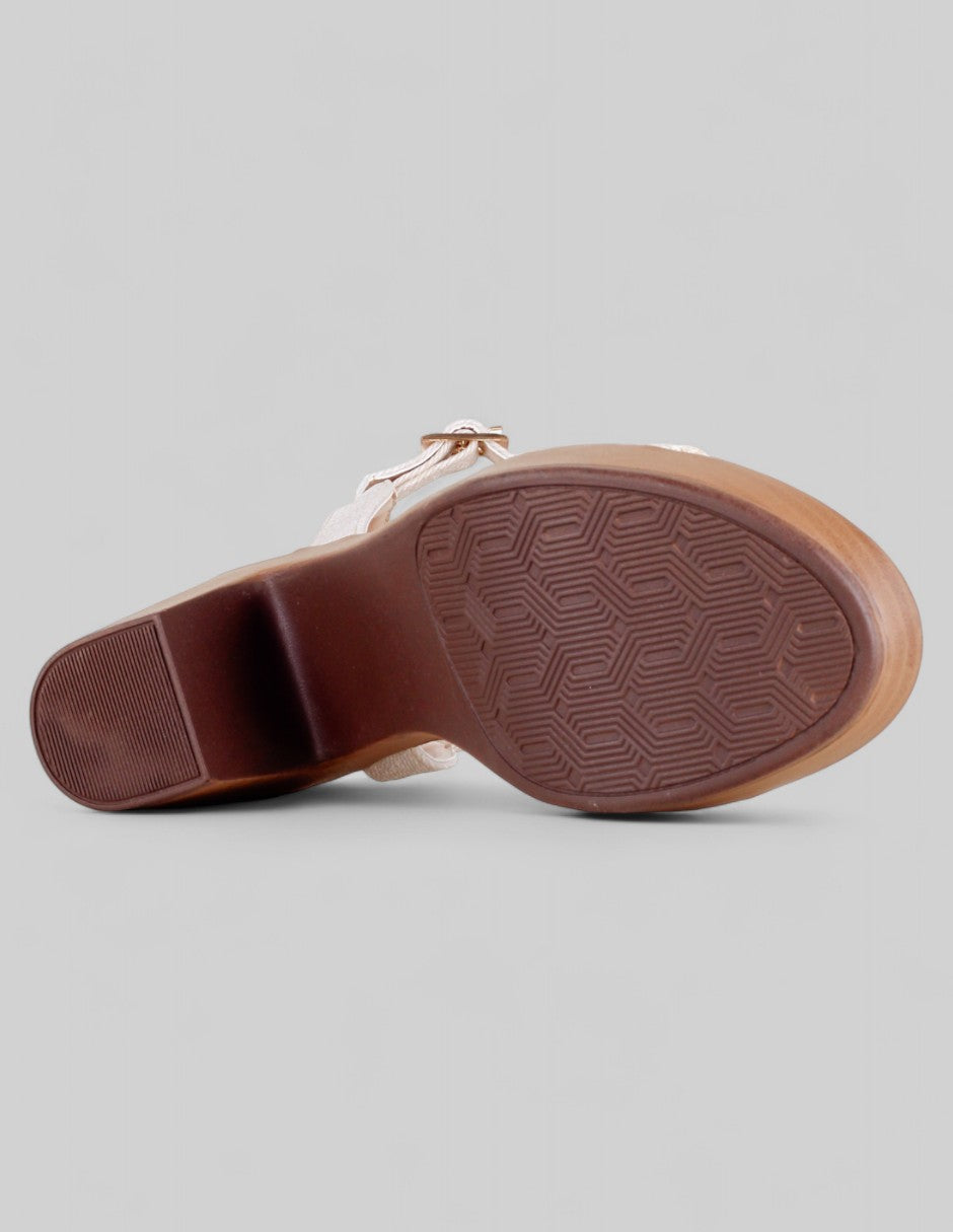 Sandalia con tacón Classy en Sintético – Beige