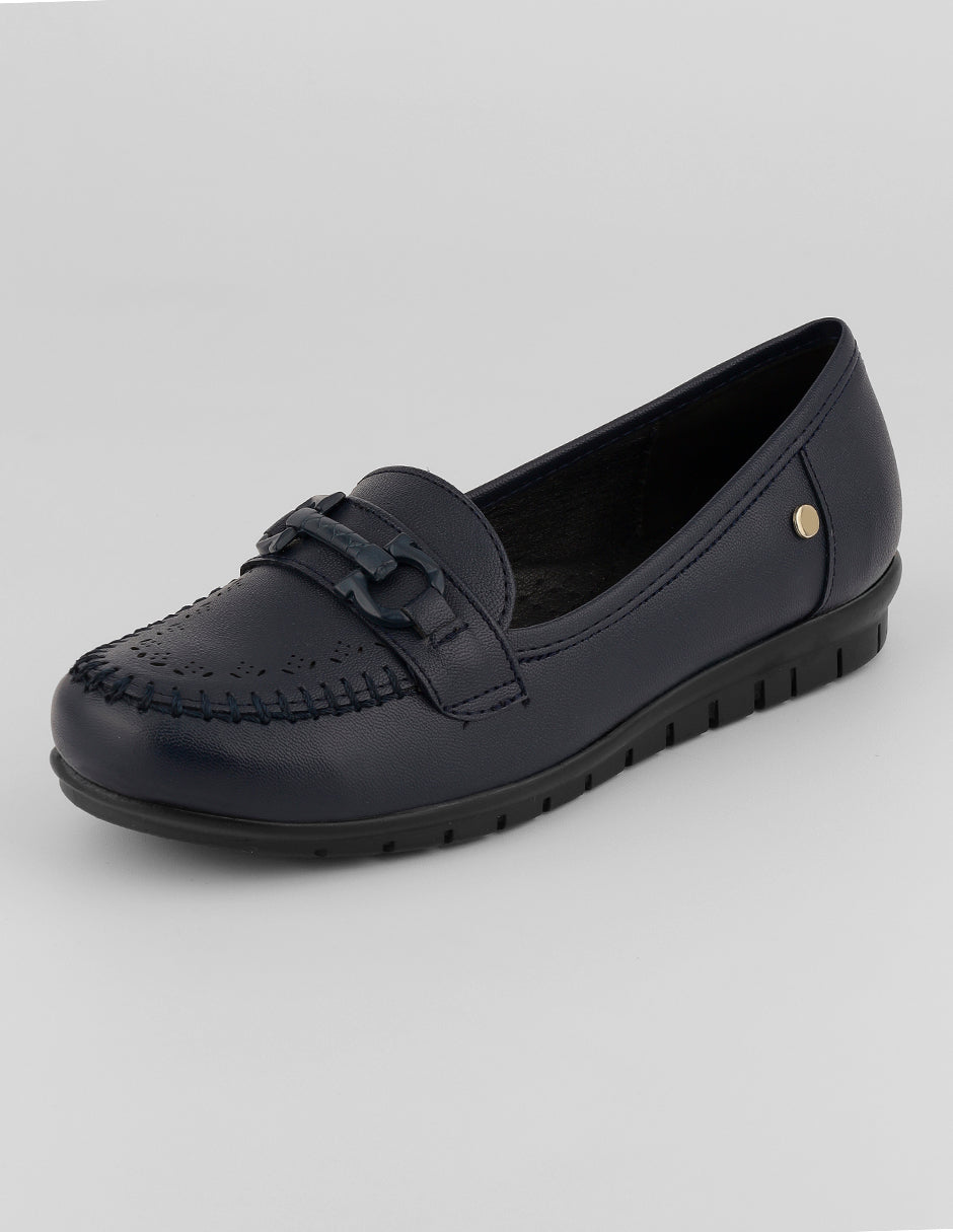 Mocasines Comfy en Piel vegana – Azul