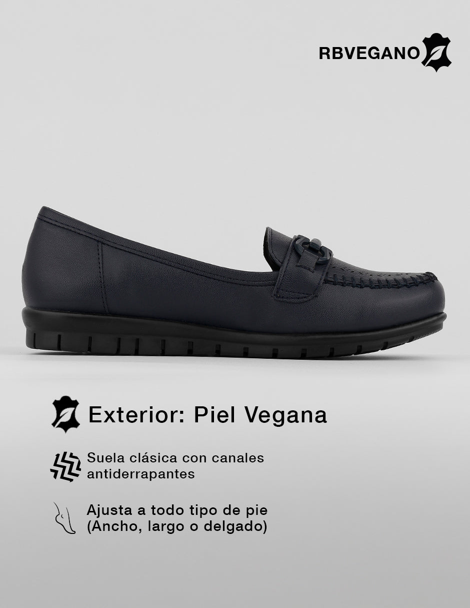 Mocasines Comfy en Piel vegana – Azul