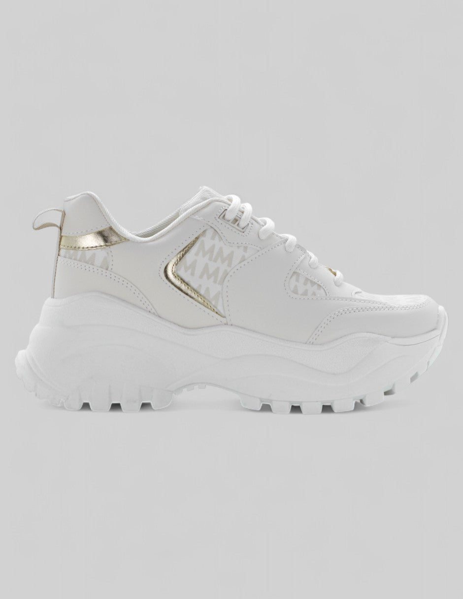 Tenis tipo deportivo Chunk en Piel vegana – Beige