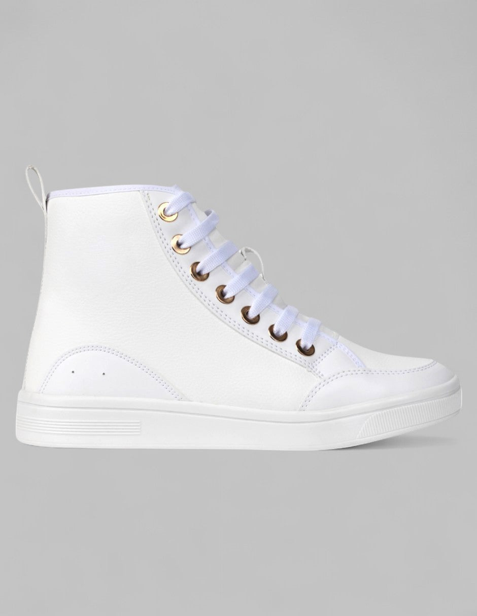 Tenis botín Exterior Sintético Color Blanco Para Mujer De RBCOLLECTION