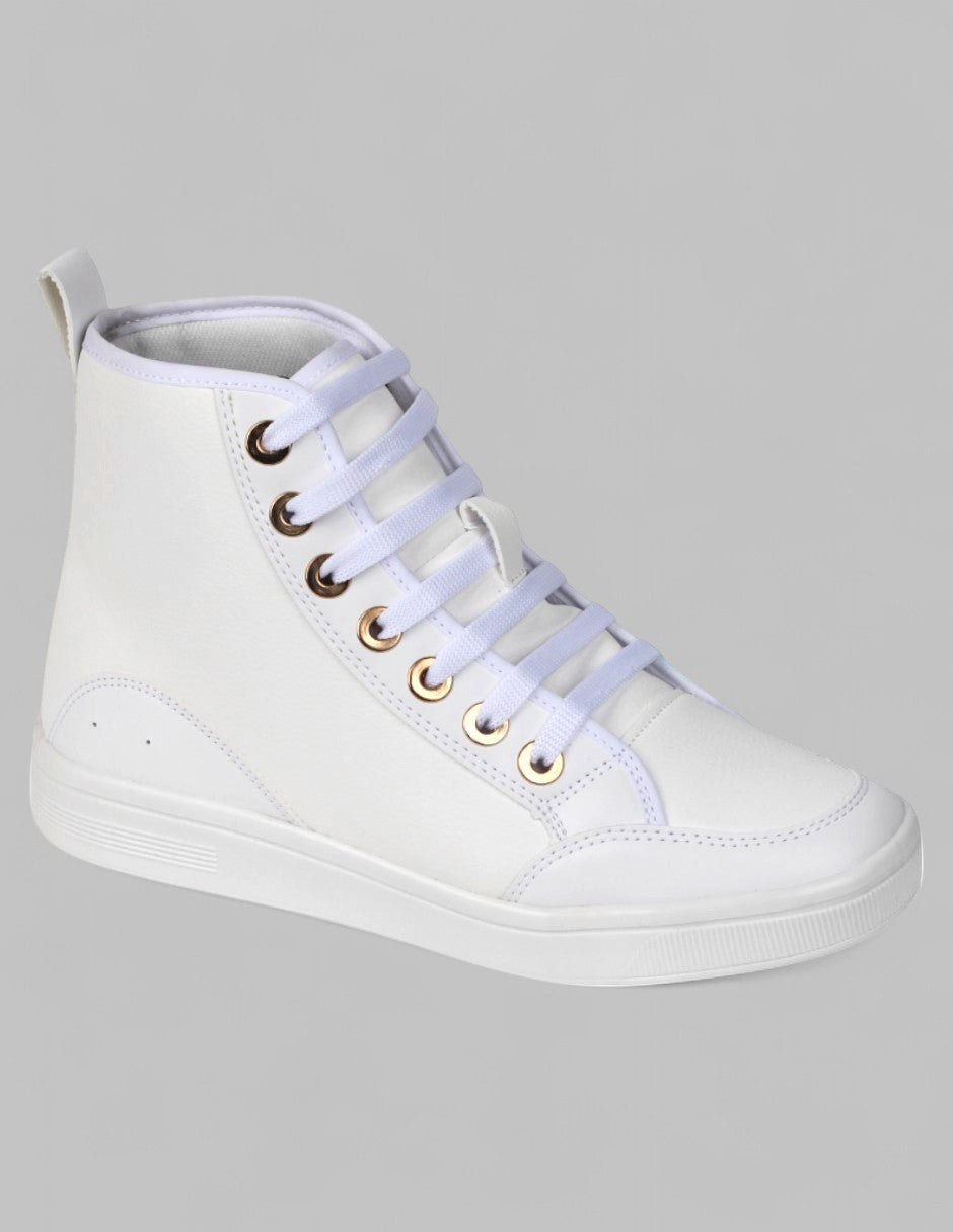 Tenis botín Itala Sintético - Blanco