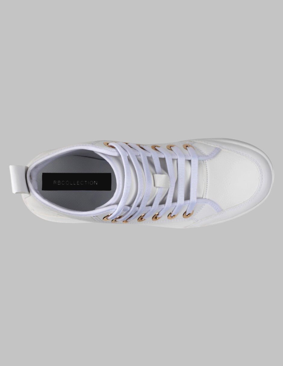Tenis botín Itala Sintético - Blanco