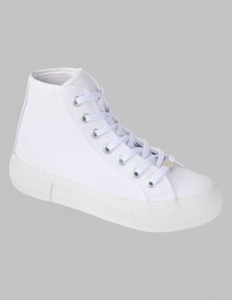 Tenis botín Itala Textil - Blanco