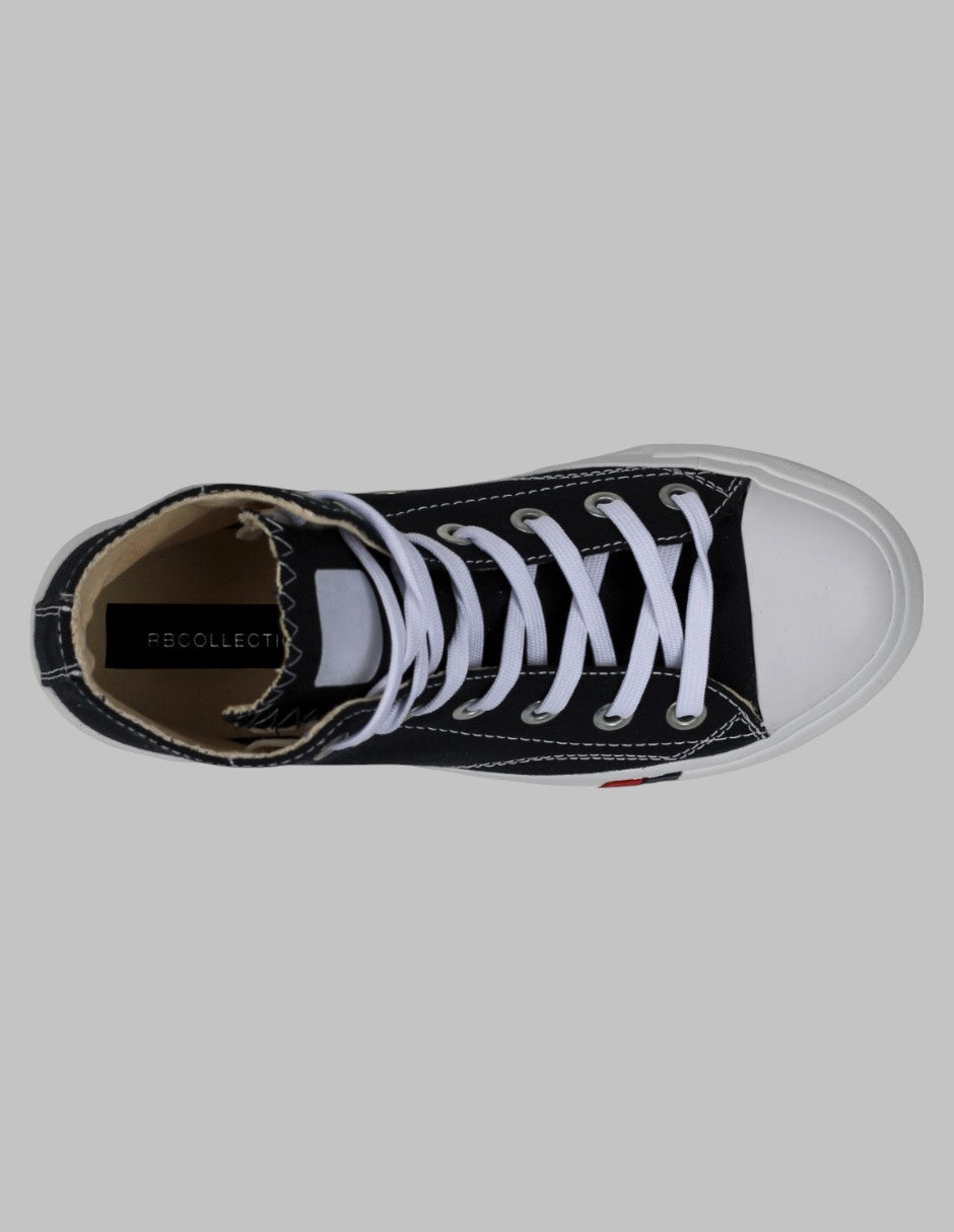 Tenis botín Itala Textil - Negro