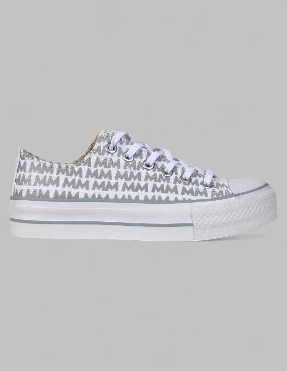 Tenis con cordones Exterior Textil Color Gris Para Mujer De RBCOLLECTION