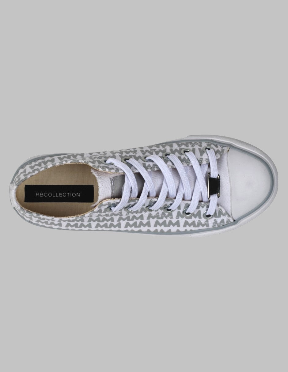 Tenis con cordones Play Textil - Gris