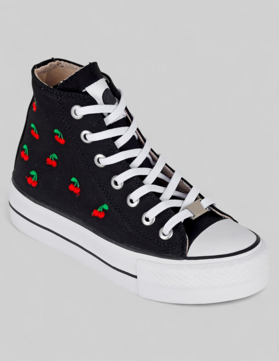 Tenis Botín Exterior Textil Color Negro Para Mujer De RBCOLLECTION