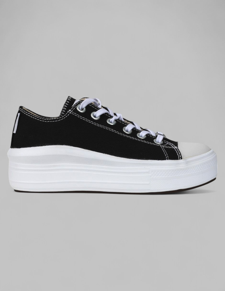 Tenis con cordones Exterior Textil Color Negro Para Mujer De RBCOLLECTION