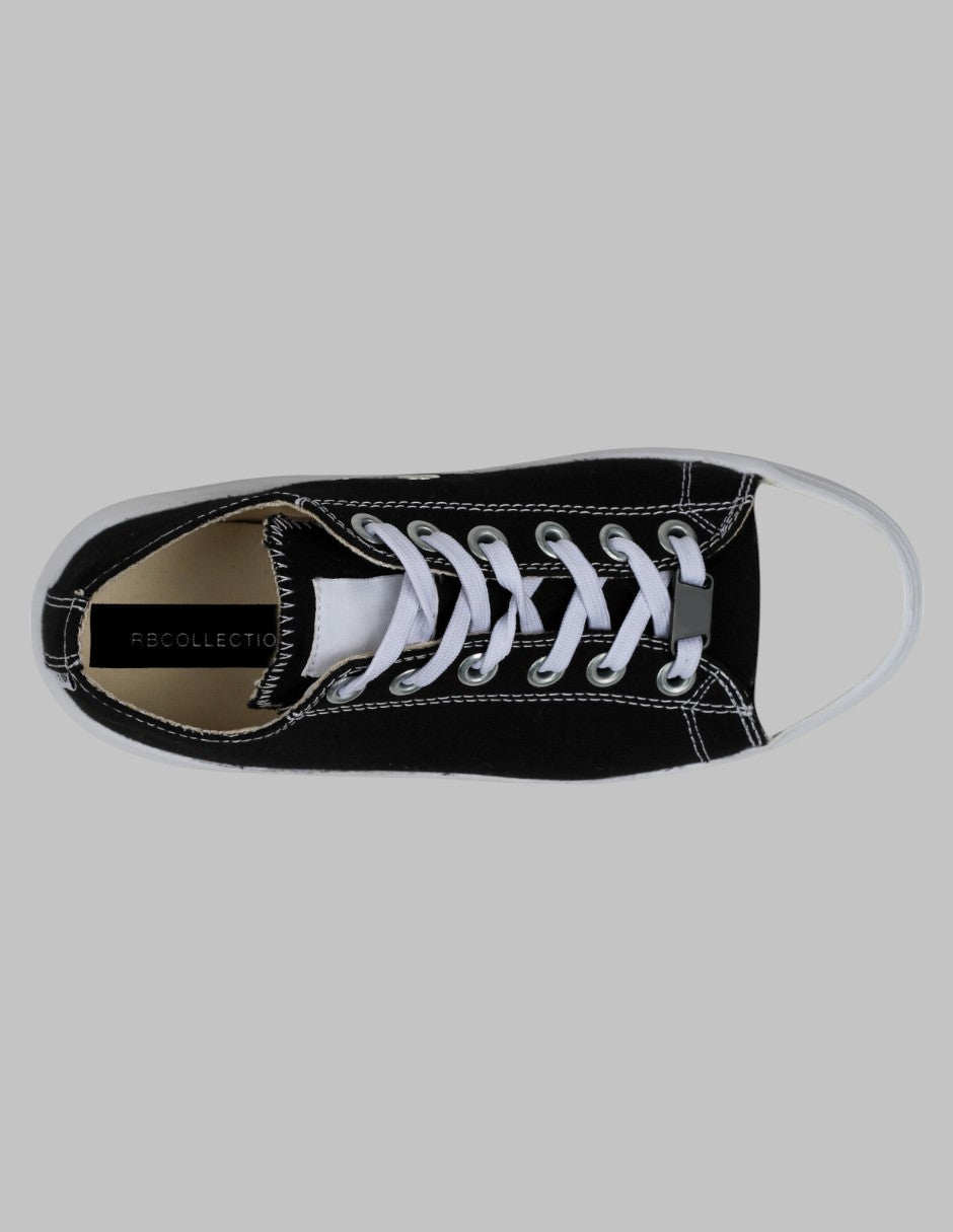 Tenis con cordones Chunk Textil - Negro
