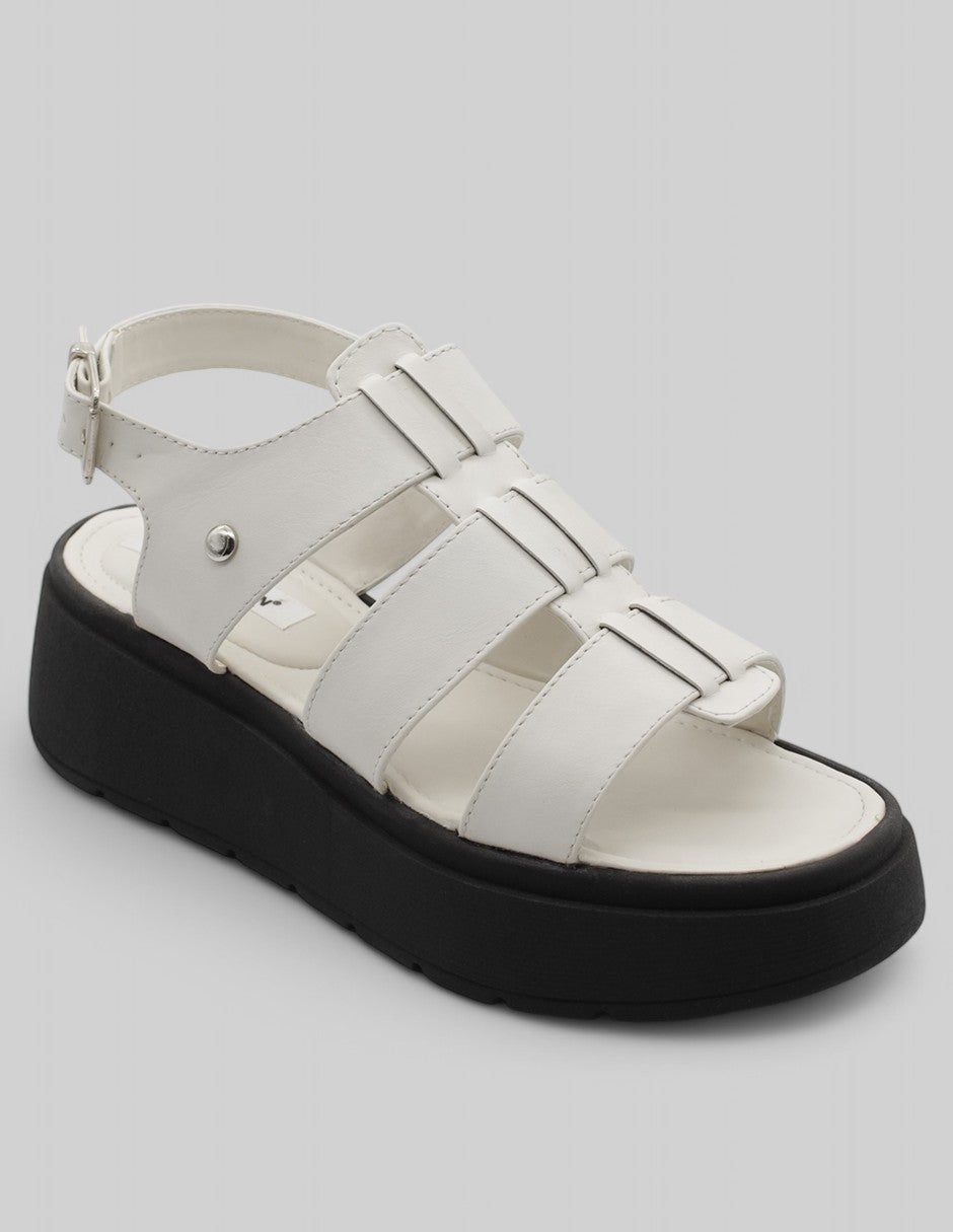 Sandalias con plataforma Exterior Piel vegana Color Blanco Para Mujer De RBCOLLECTION