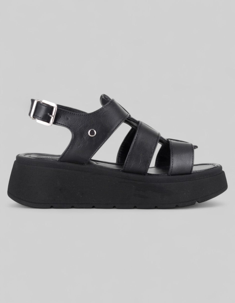 Sandalias con plataforma Yuri en Piel vegana – Negro