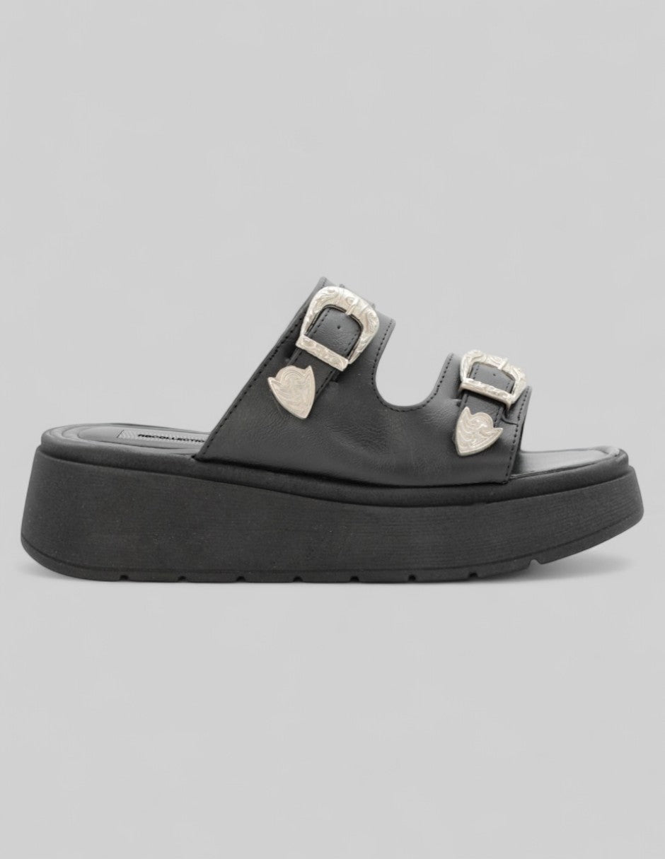 Sandalias con plataforma Yuri en Piel vegana – Negro