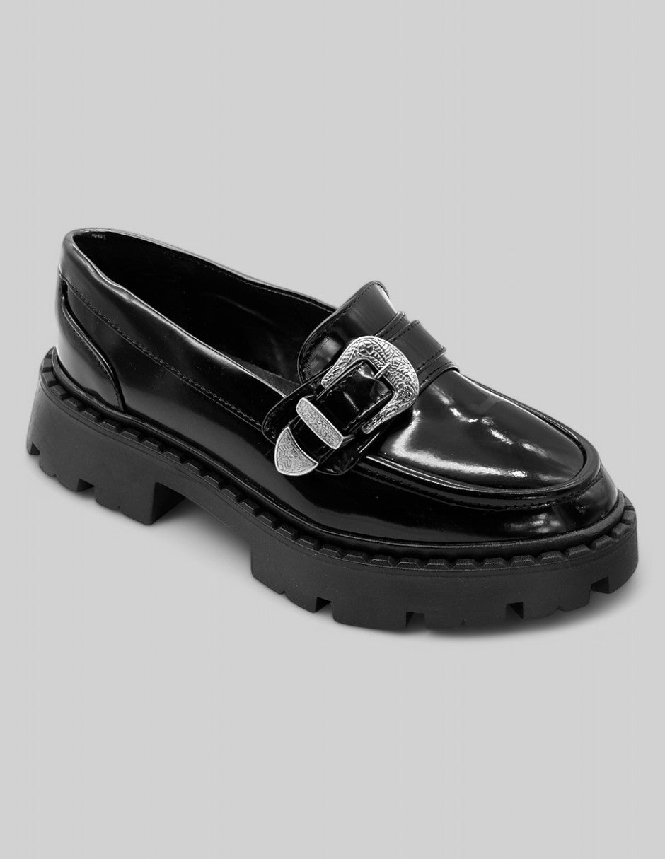 Mocasines Exterior Charol Color Negro De Charol Para Mujer De RBCOLLECTION