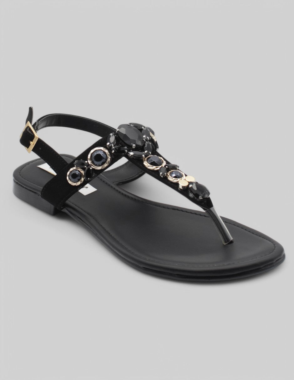 Sandalias de piso Exterior Sintético Color Negro Para Mujer De RBBASICS