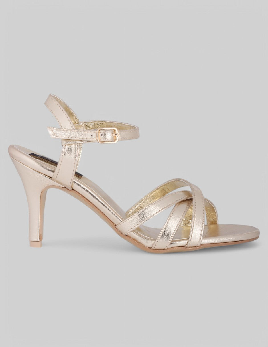 Sandalia con tacón Soft en Sintético - Dorado