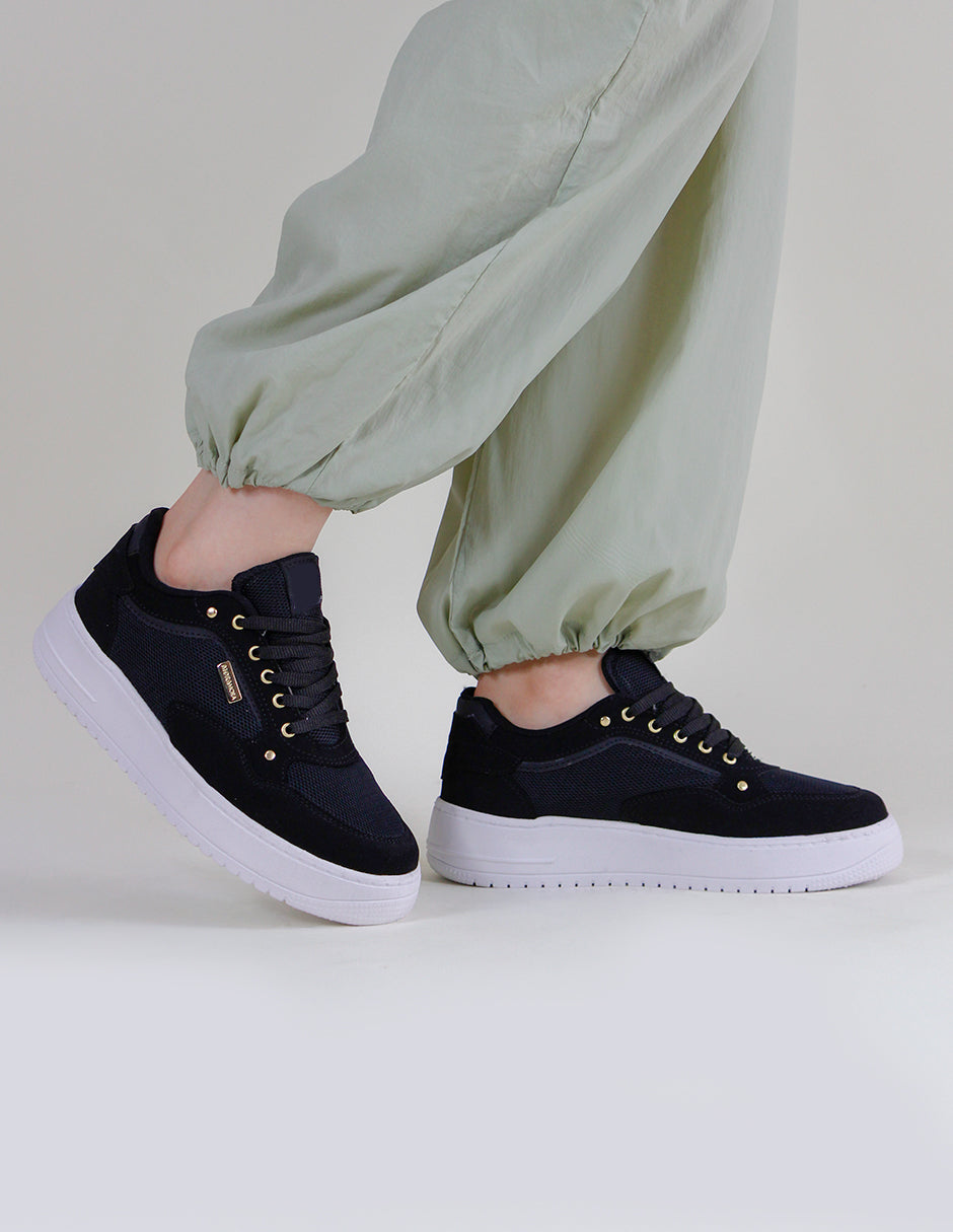 Tenis con cordones Urban Textil - Negro