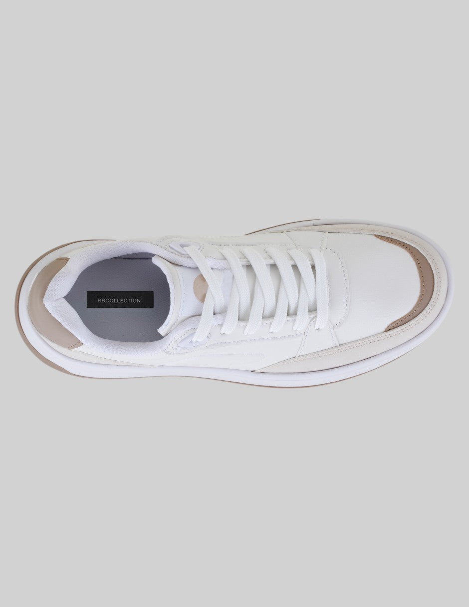 Tenis con cordones Urban en Piel vegana – Beige