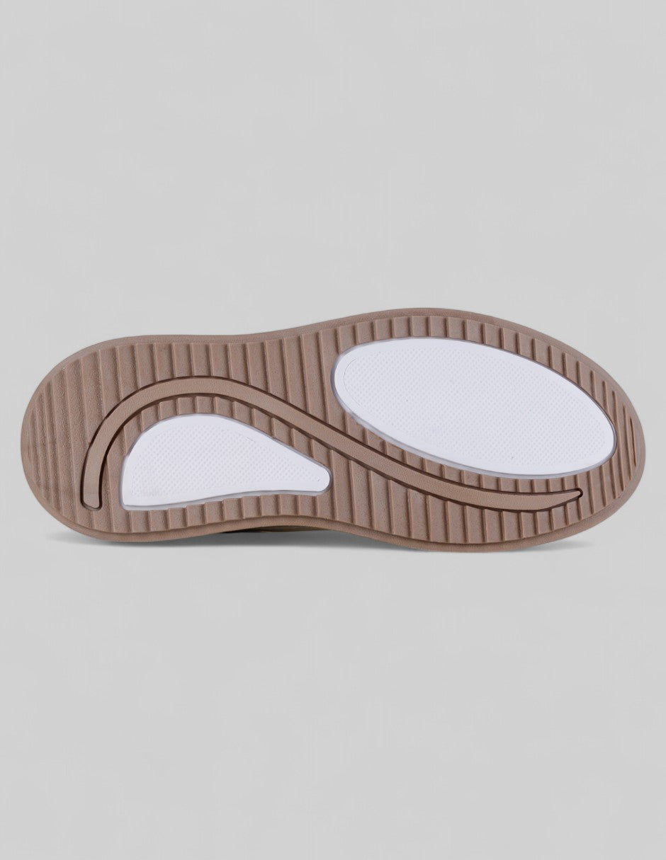 Tenis con cordones Urban en Piel vegana – Beige