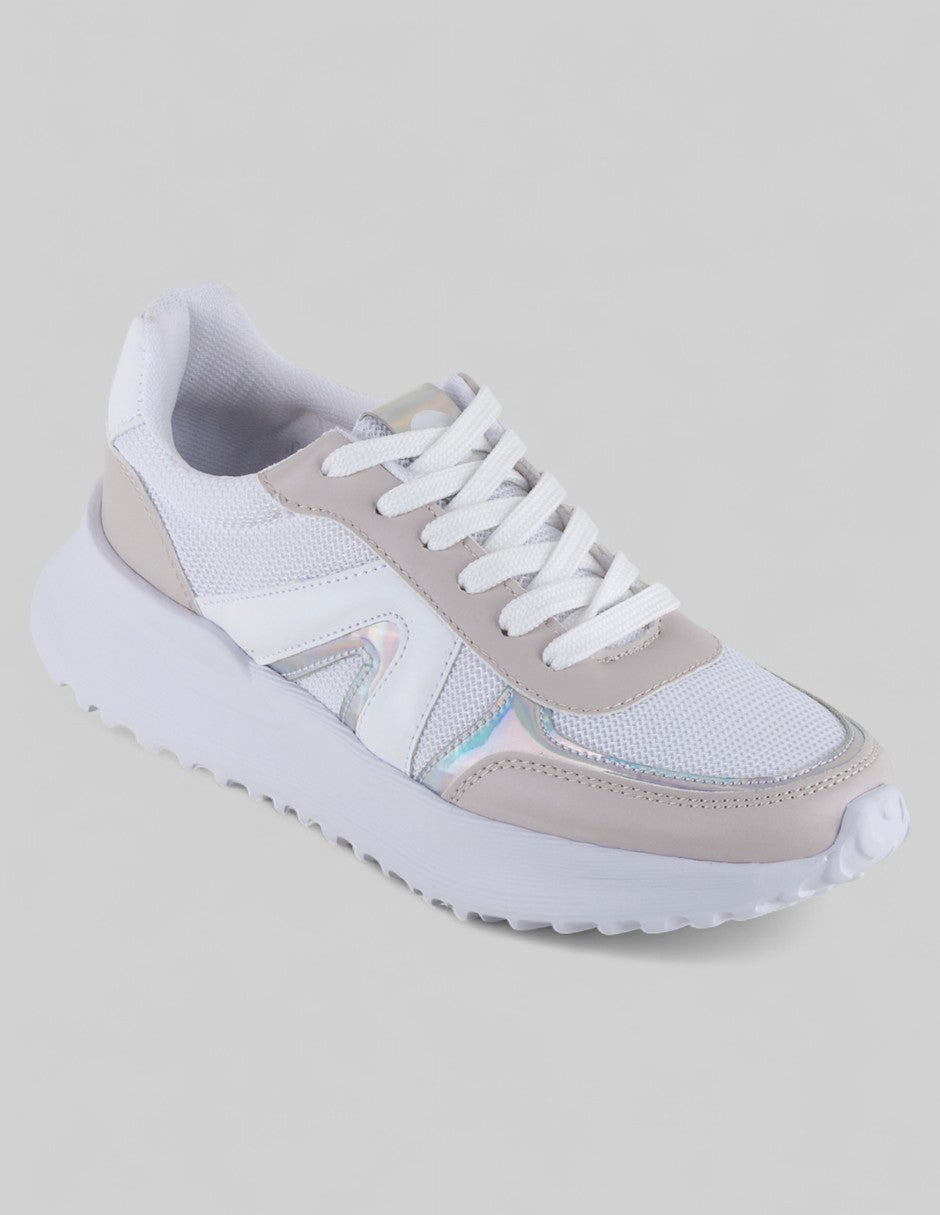 Tenis tipo Deportivo Exterior Textil Color Blanco Para Mujer De RBCOLLECTION