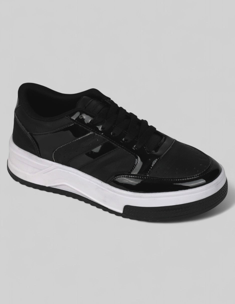 Tenis con cordones Urban Sintético - Negro