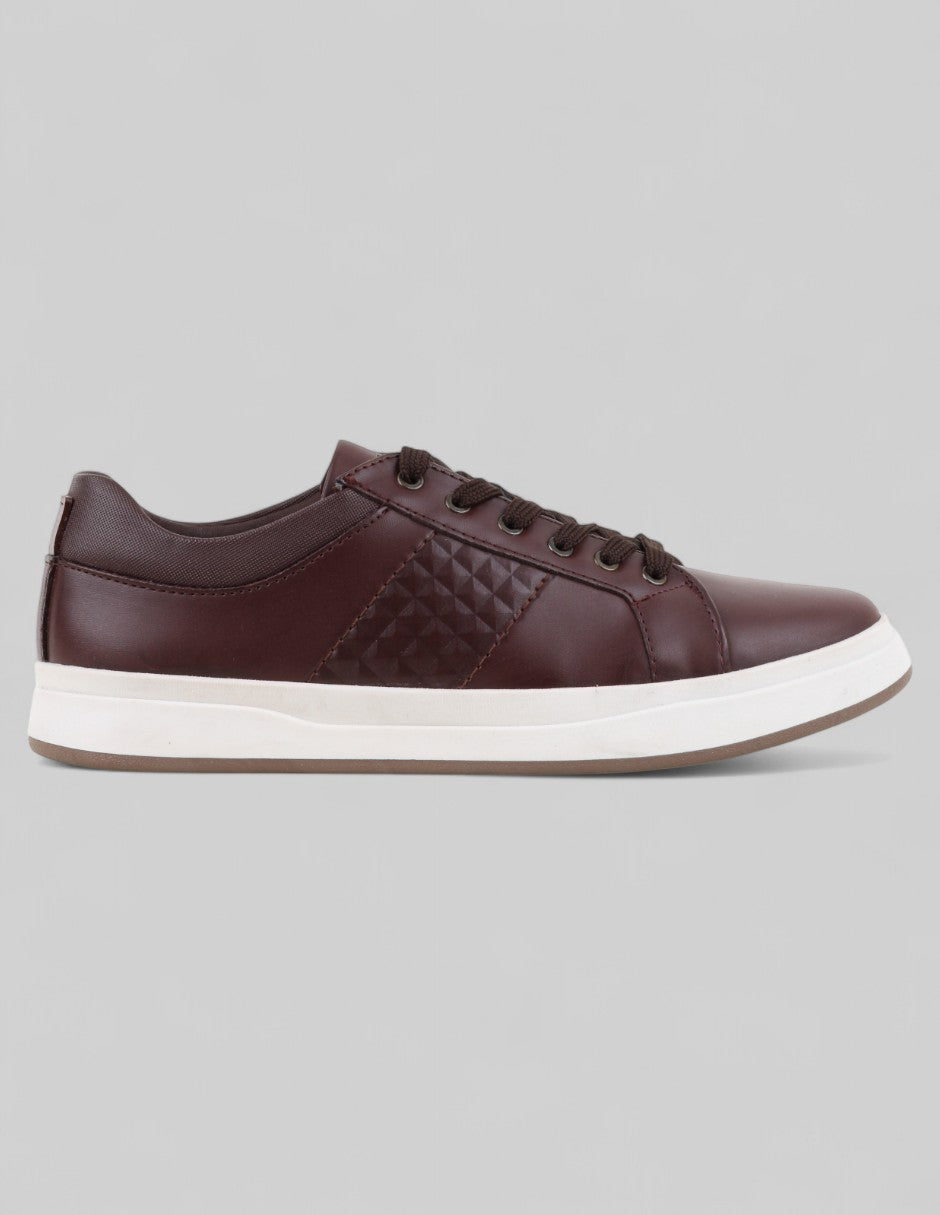 Tenis con cordones Exterior Piel vegana Color Café Para Hombre De RBCOLLECTION