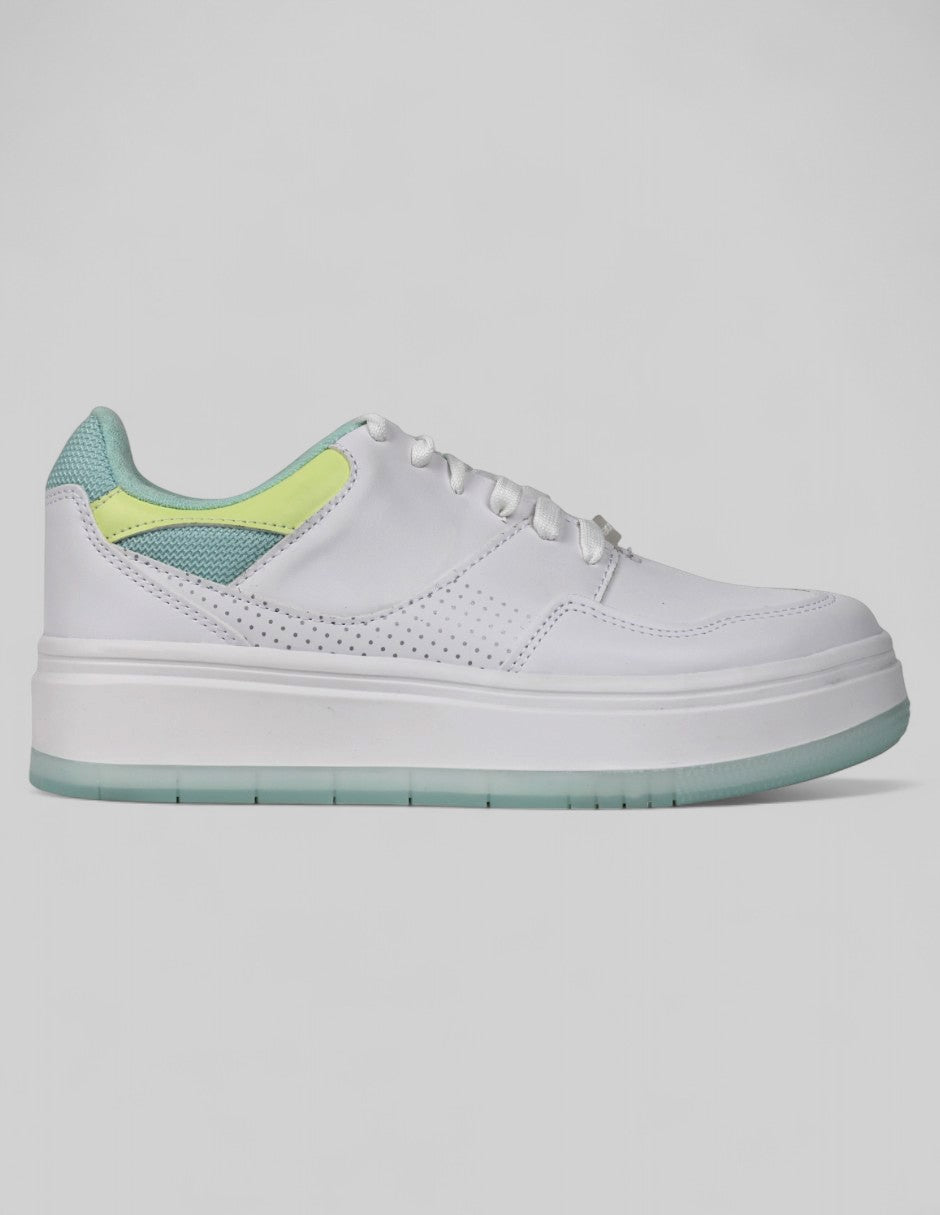 Tenis con cordones Exterior Sintético Color Blanco Para Mujer De RBCOLLECTION