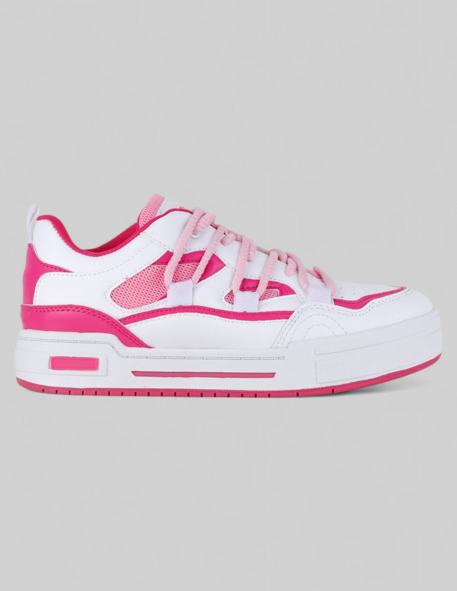 Tenis con cordones Urban en Piel vegana – Blanco