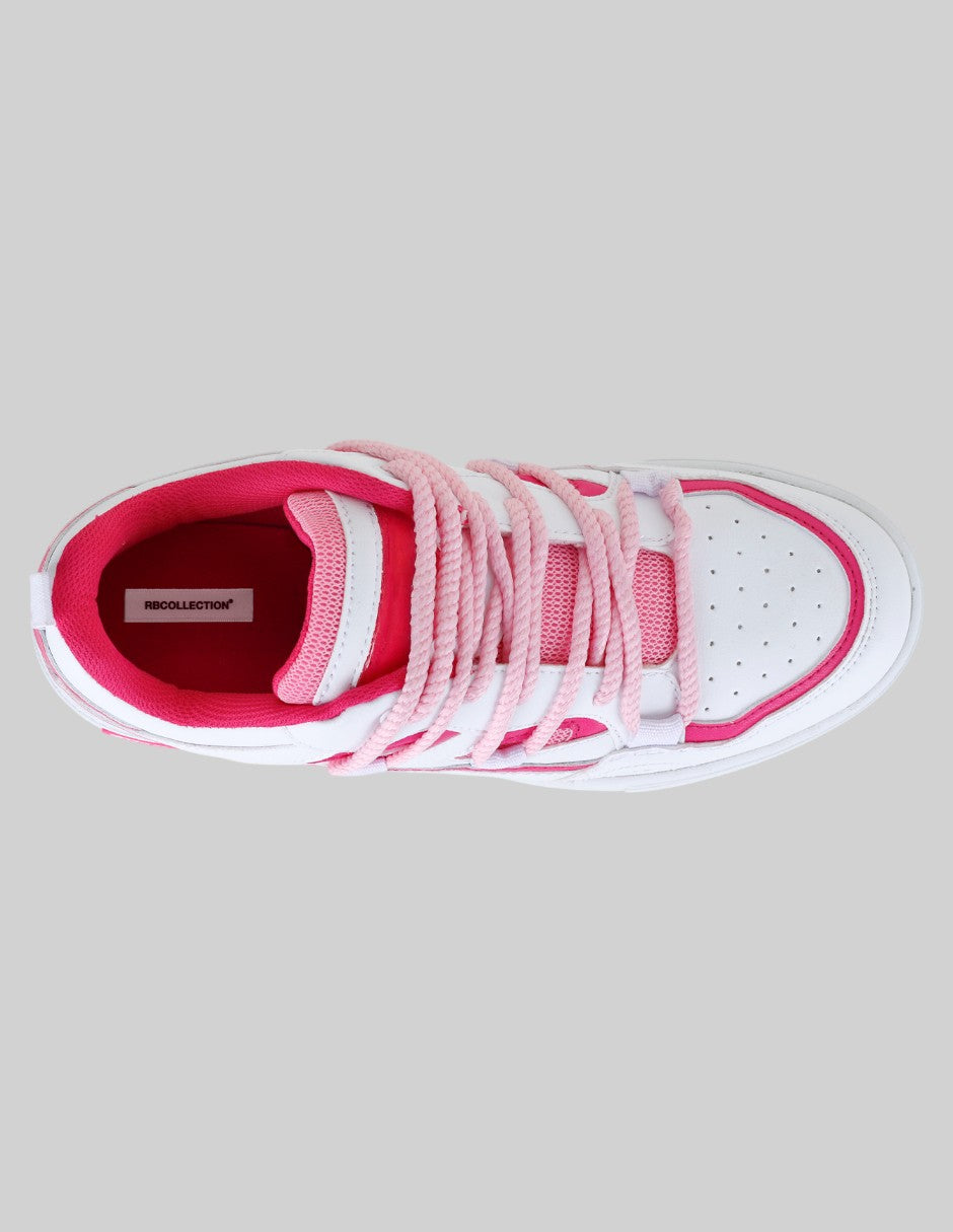 Tenis con cordones Urban en Piel vegana – Blanco