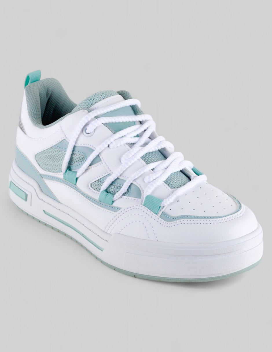 Tenis con cordones Exterior Piel vegana Color Blanco Para Mujer De RBCOLLECTION