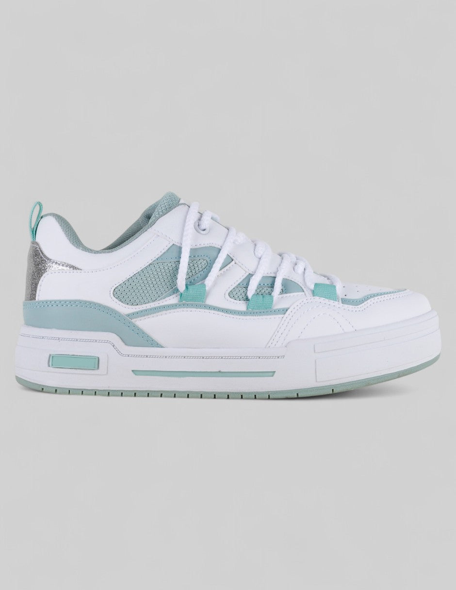 Tenis con cordones Urban en Piel vegana – Blanco