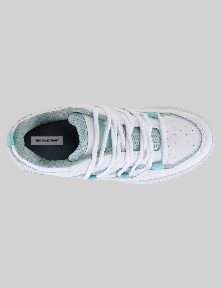 Tenis con cordones Urban en Piel vegana – Blanco