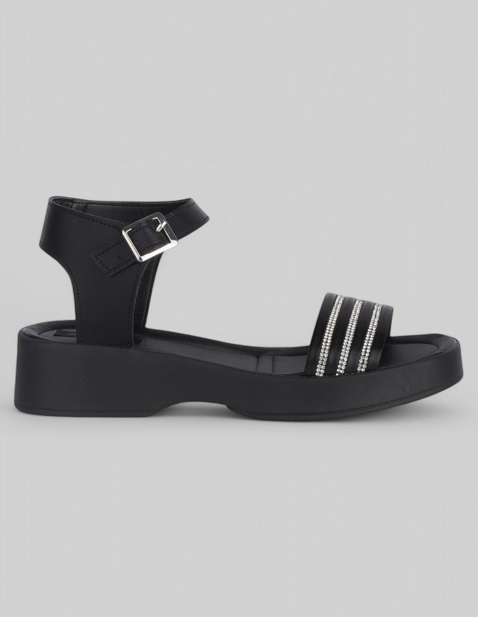 Sandalia con tacón Sprint en Piel vegana - Negro