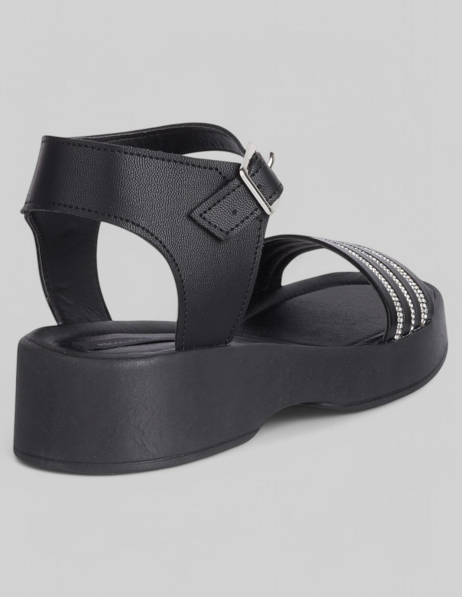 Sandalia con tacón Sprint en Piel vegana - Negro