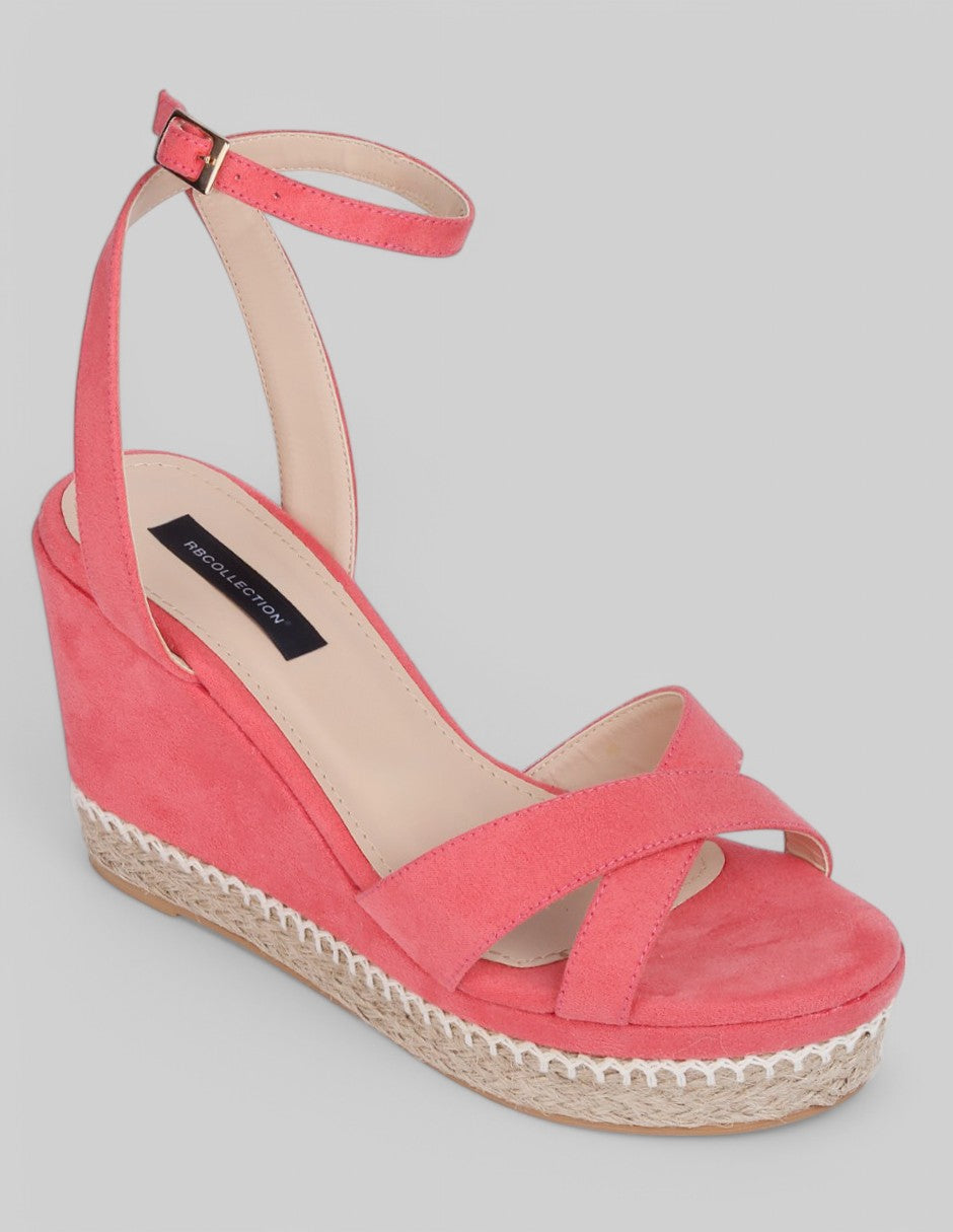 Sandalias con plataforma Exterior Gamuza Color Rosa Para Mujer De RBCOLLECTION