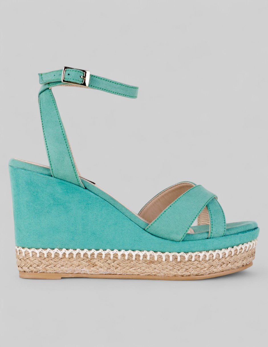 Sandalias con plataforma Naia en Textil – Verde