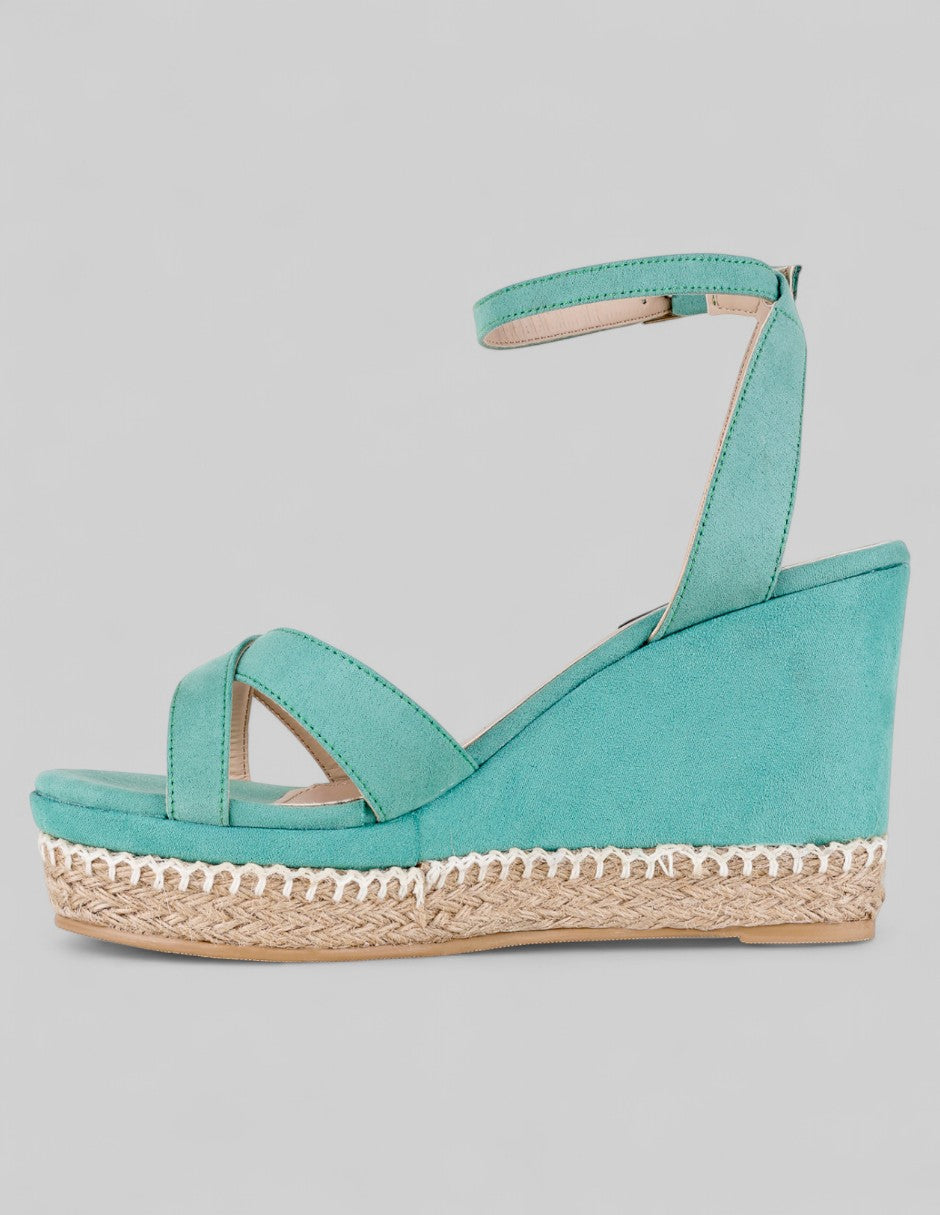 Sandalias con plataforma Naia en Textil – Verde