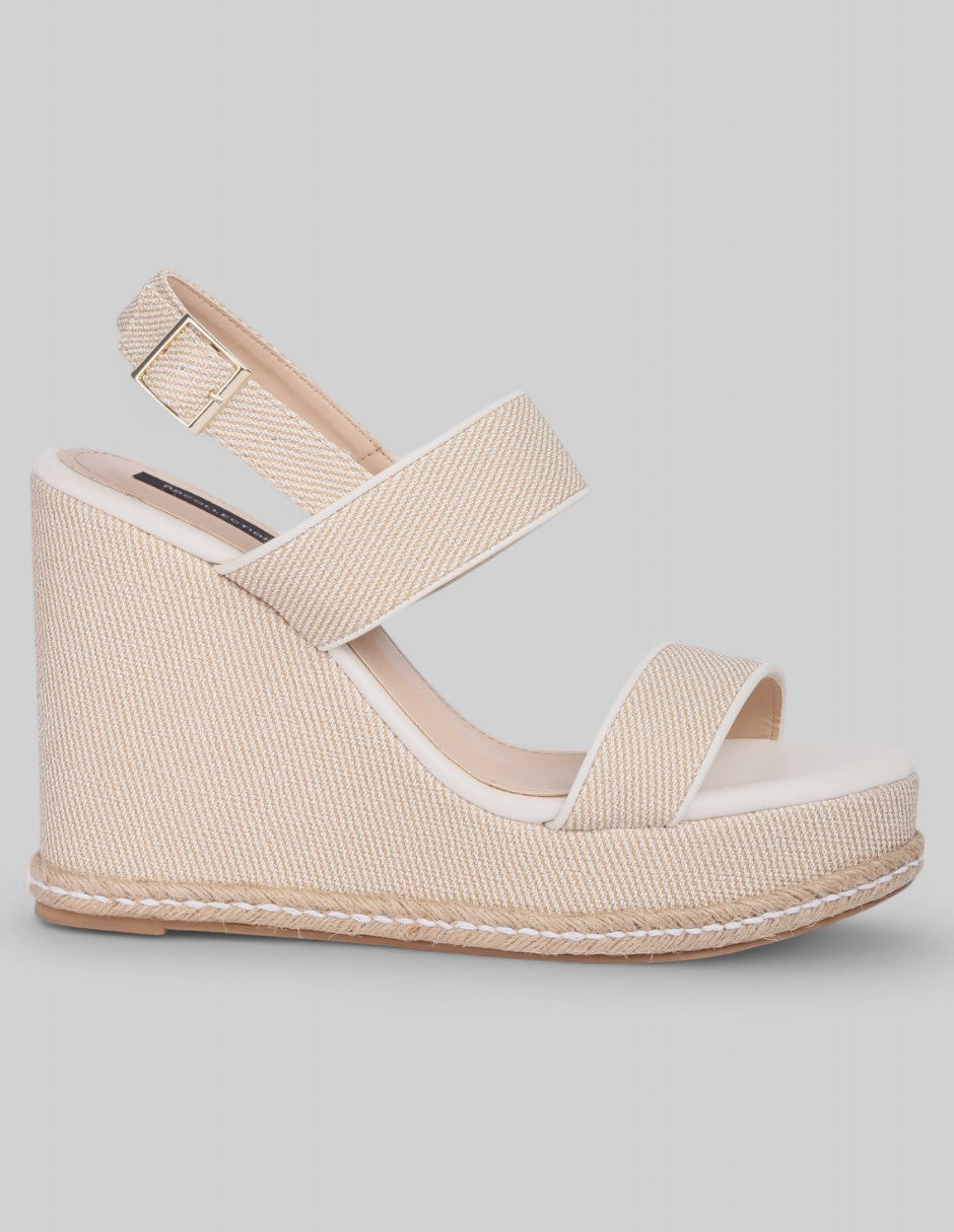Sandalias con plataforma Daril en Textil - Beige