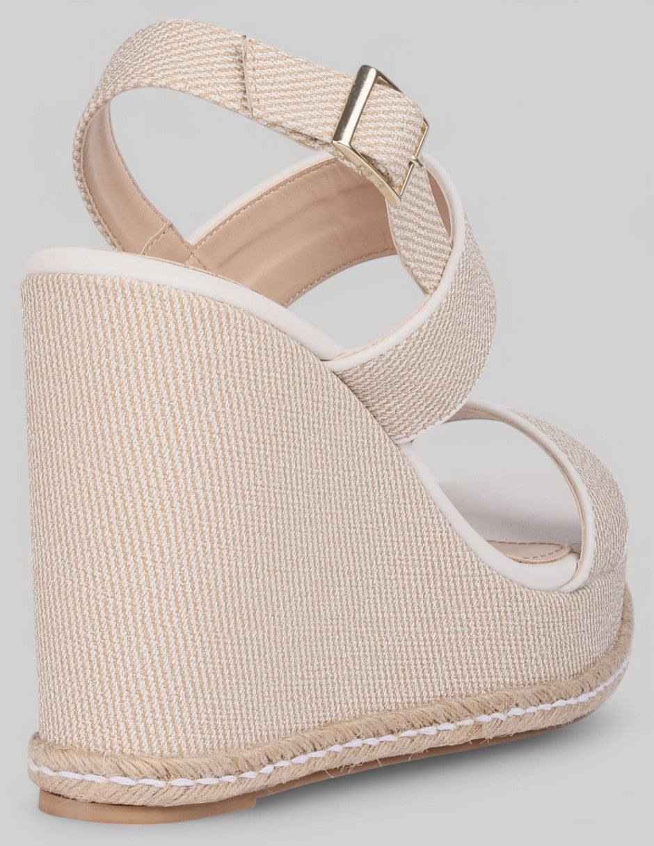 Sandalias con plataforma Daril en Textil - Beige