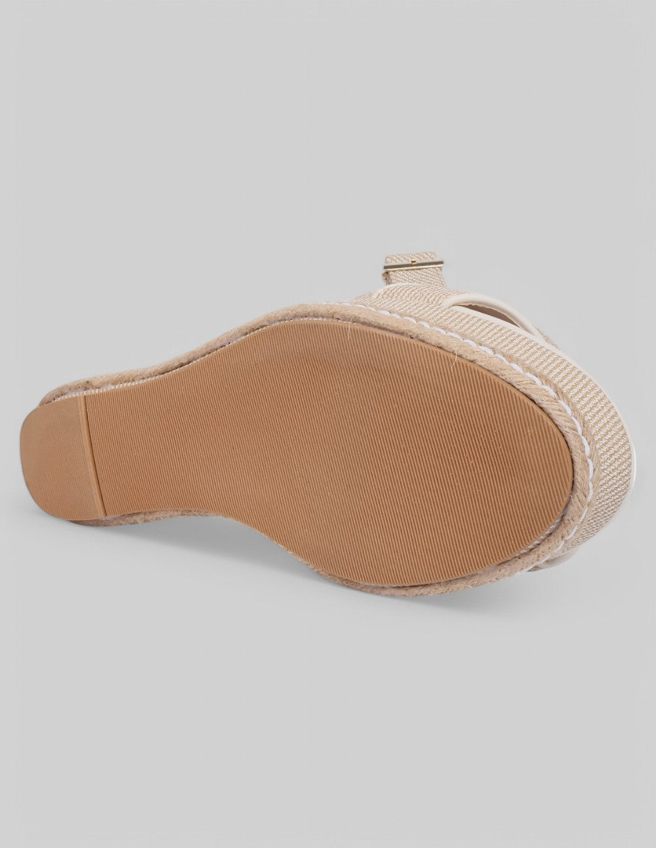 Sandalias con plataforma Daril en Textil - Beige